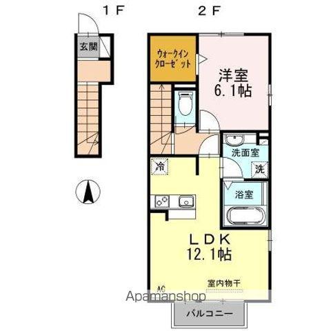 メゾン フュテール(1LDK/2階)の間取り写真