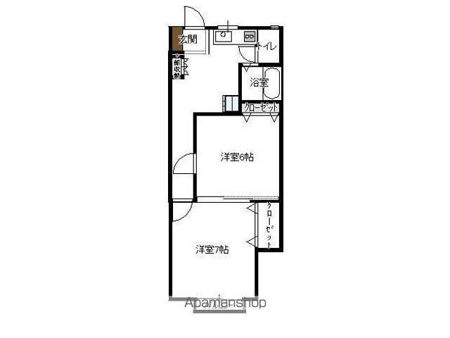 ハピネスAUN Ⅱ(2K/1階)の間取り写真