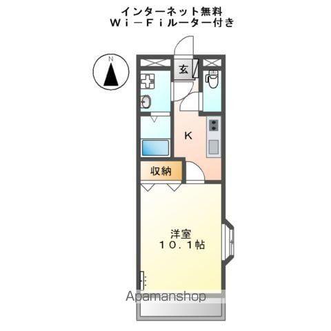 ラフィーヌ上野田2(1K/2階)の間取り写真
