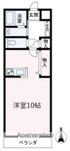 ビューテラス(ワンルーム/1階)の間取り写真