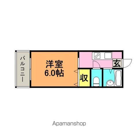 サンガーデン井上(1K/2階)の間取り写真