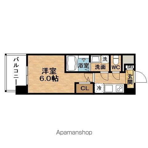 ESLEADRESIDENCE梅田DUO(1K/6階)の間取り写真