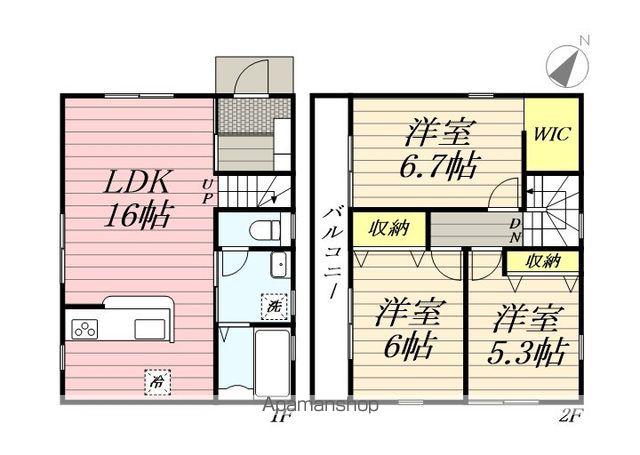 鹿児島本線 陣原駅 徒歩15分 2階建 築1年(3LDK)の間取り写真
