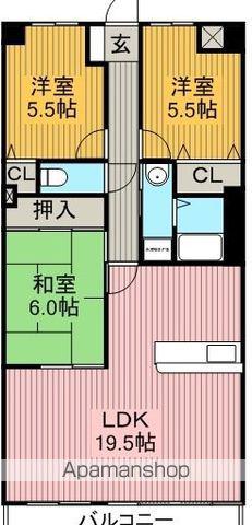 アルカディアⅤ(3LDK/5階)の間取り写真
