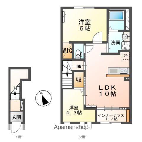 FK Ⅱ(2LDK/2階)の間取り写真