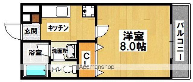ボヌール鳳(1K/1階)の間取り写真