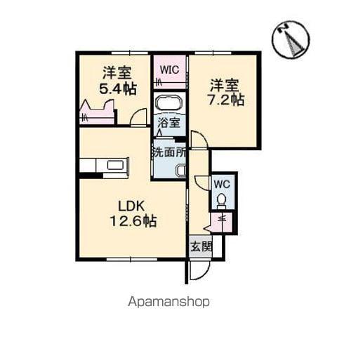 SHA MAISОN水呑Ⅱ(2LDK/1階)の間取り写真