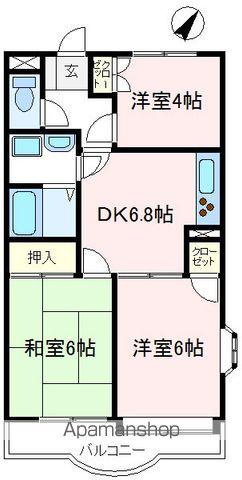 グリーンヒルマンション(3DK/2階)の間取り写真