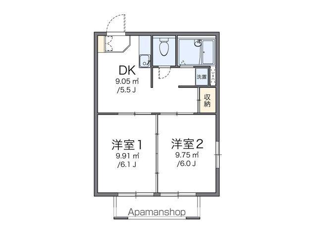 レオパレスKOYAMA(2DK/2階)の間取り写真