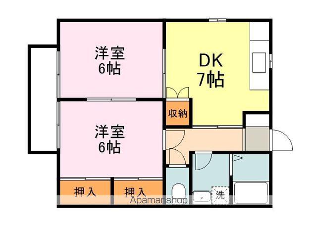 ヒルズコート木之庄Ⅰ(2DK/1階)の間取り写真