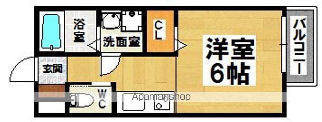 ヒルズ東雲B棟(ワンルーム/1階)の間取り写真