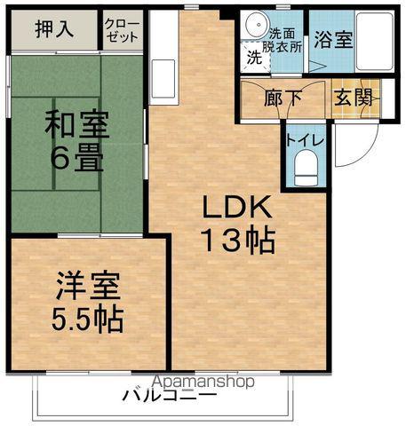フロンティア押花A・D(2LDK/2階)の間取り写真