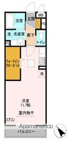 TRYALL(ワンルーム/1階)の間取り写真