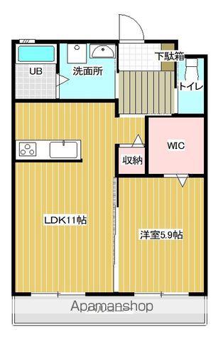 日豊本線 西都城駅 バス乗車時間：12分 都原バス停で下車 徒歩5分 2階建 築11年(1LDK/1階)の間取り写真