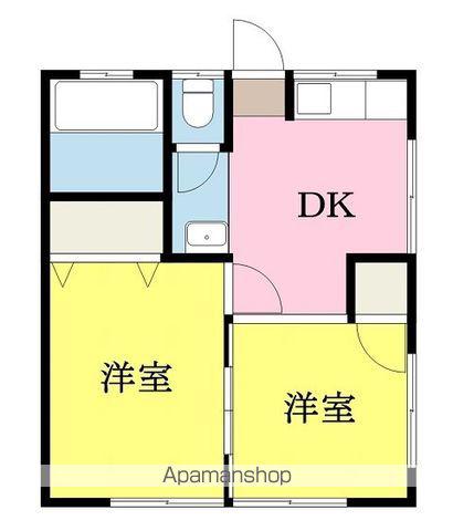双葉ハイツ(2DK/2階)の間取り写真