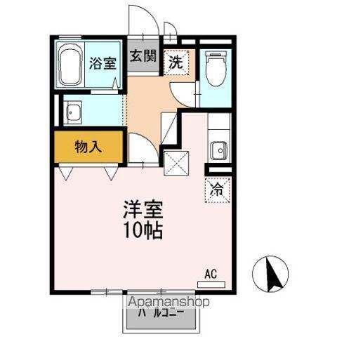 ハイブルーム(1K/1階)の間取り写真