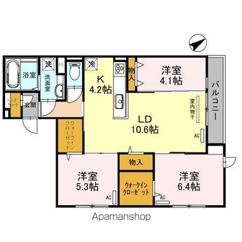 クラシスト北畠(3LDK/3階)の間取り写真