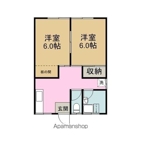 武道島第2ハイツ(2K/2階)の間取り写真