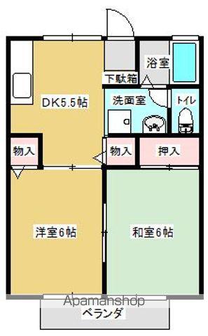ヴィラ・セジュール(2DK/1階)の間取り写真