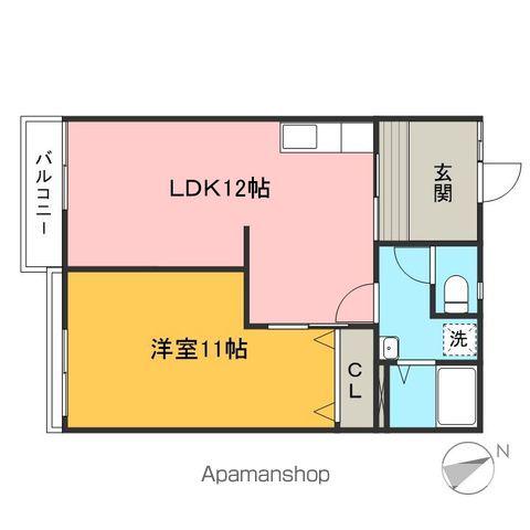タウニィ・岩沢(1LDK/2階)の間取り写真