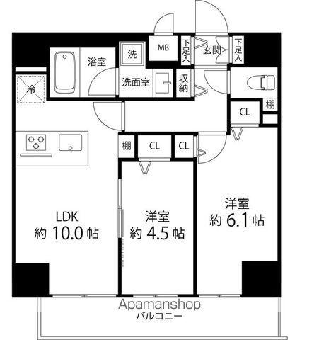 SAION町屋(2LDK/13階)の間取り写真