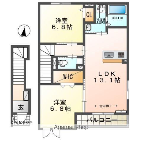 AGREABLE(2LDK/2階)の間取り写真
