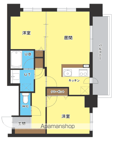 レジディア円山北5条(2LDK/7階)の間取り写真