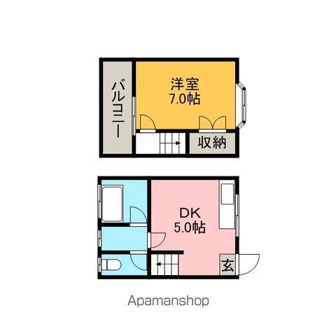 テラスハウス梅尾(1DK/1階)の間取り写真