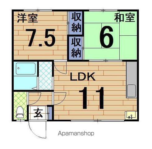 花川南8-3貸室(2LDK/2階)の間取り写真
