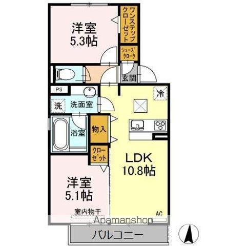 D-ROOMアドバンス(2LDK/1階)の間取り写真