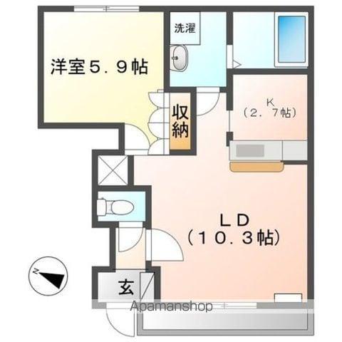 オレンジハイム水尻1(1LDK/1階)の間取り写真