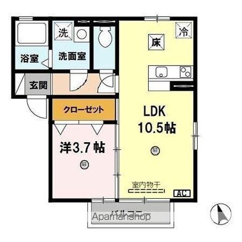 サザン・イースト(1LDK/1階)の間取り写真