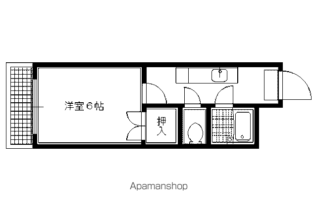 マーキュリー北白川(1K/1階)の間取り写真