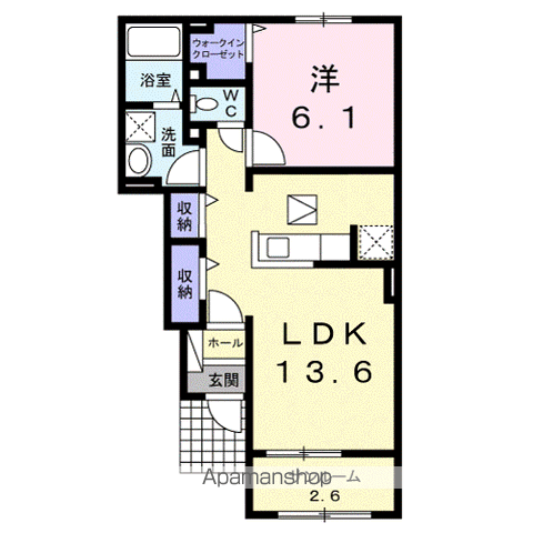 ジョイ アルミュール A(1LDK/1階)の間取り写真