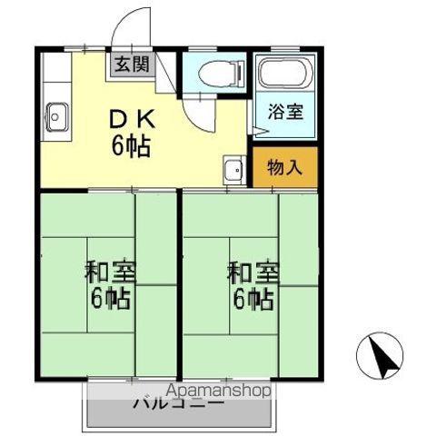 石川ハイツ(2DK/2階)の間取り写真