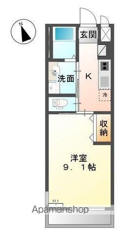 パークウェイ今里(1K/2階)の間取り写真