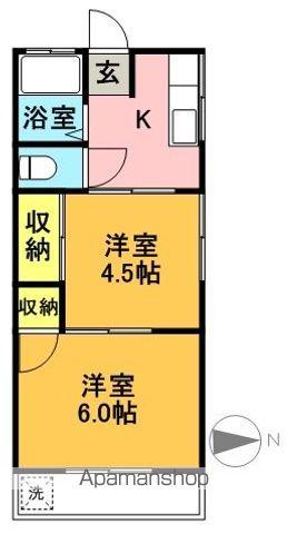 筑波荘(1K/1階)の間取り写真