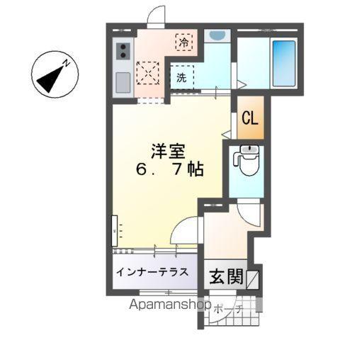 スターテラスⅡ南観音町(1K/1階)の間取り写真