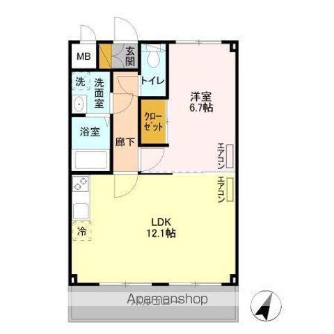 ファーストクライム(1LDK/2階)の間取り写真