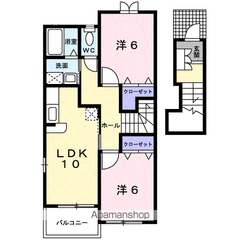 サンリッチⅠ(2LDK/2階)の間取り写真