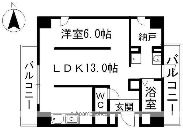 NOVEL(1LDK/5階)の間取り写真
