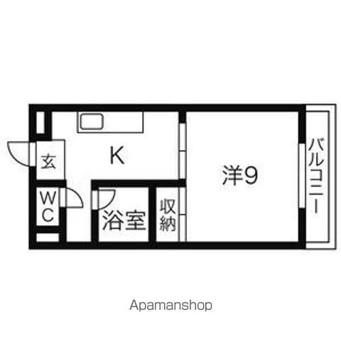 シティハイツ名城II(1K/3階)の間取り写真