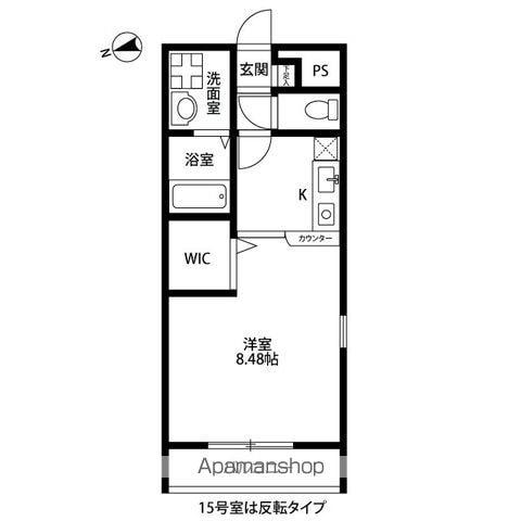 アンプルール光明池(ワンルーム/1階)の間取り写真