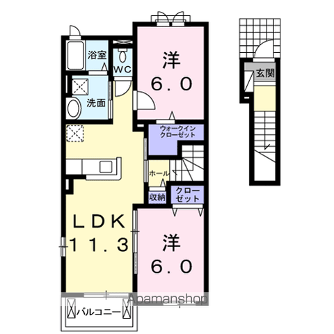 グレイス(2LDK/2階)の間取り写真