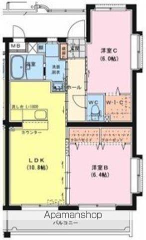 オーシャンハイツ参番館(1LDK/5階)の間取り写真