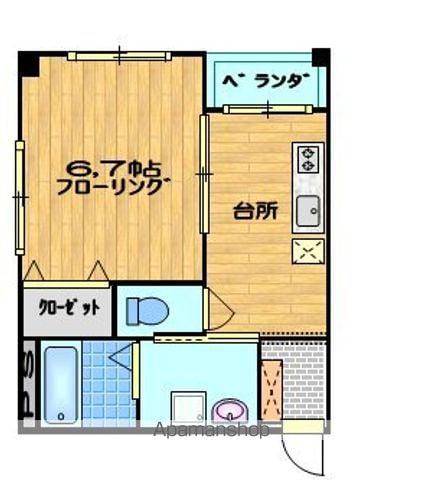 ライフステージ柏(1K/2階)の間取り写真