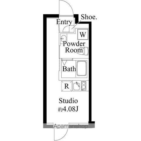 ファーヴァル代々木上原(ワンルーム/2階)の間取り写真