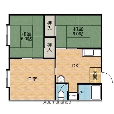 コーポラフォーレ(3DK/1階)の間取り写真