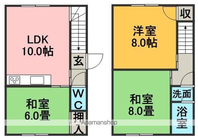 竹田アパートNO1(3LDK/1階)の間取り写真