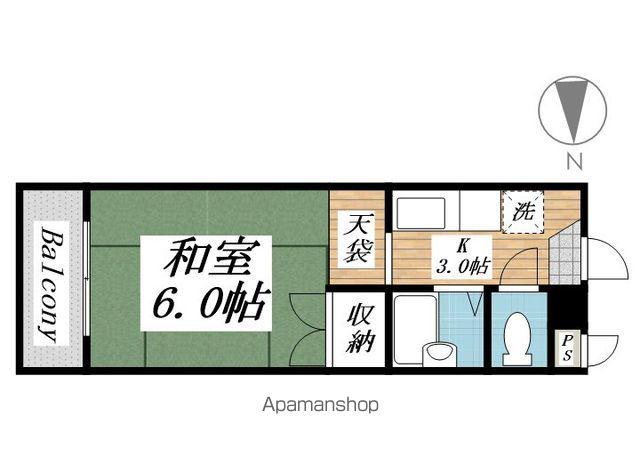 PLイースト桃園公園(1K/4階)の間取り写真